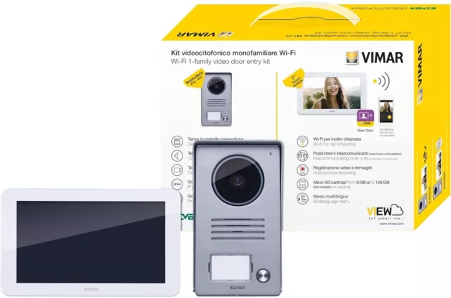 Vimar K40945 Kit Videocitofono Smart Touch Screen Monofamiliare Viva Voce Wifi