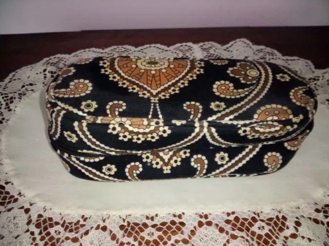 Vera Bradley Caffe Latte Eyeglass Case ~ Zip Around ~ Semi-Hard ~ Vgc