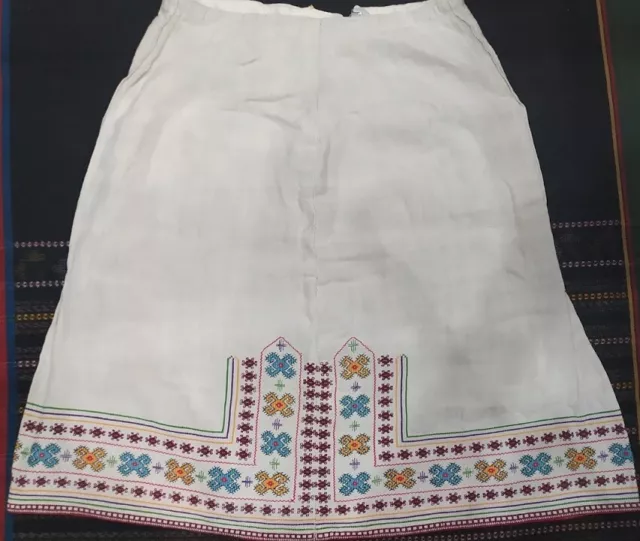 SALE! Ukrainian national vintage embroidered skirt,1920-1940,XS-S,cotton,Ukraine