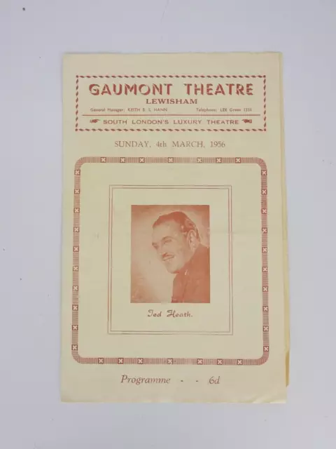 Theatre Program GAUMONT THEATRE 1955 Jed Heath Vintage Collectible