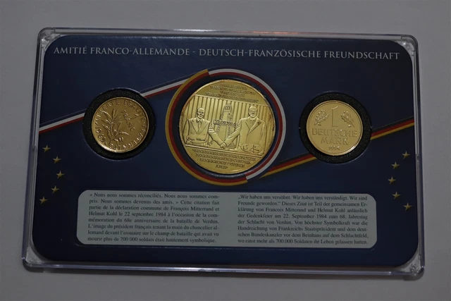 🧭 🇩🇪 Germany France Friendship Pact Cased Coin & Medal Set B62 #221