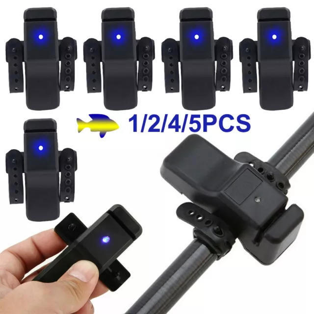 5Pcs LED Electronic Light Fishing Bite Sound Alarm Alert Bell Clip On Fish Rod
