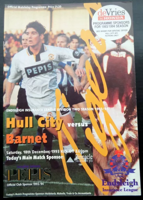 Hull City v Barnet    18-12-1993