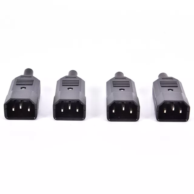 4X IEC C14 Male Inline Chassis Socket Plug Rewireable Mains Power Connecto-u ❤HA