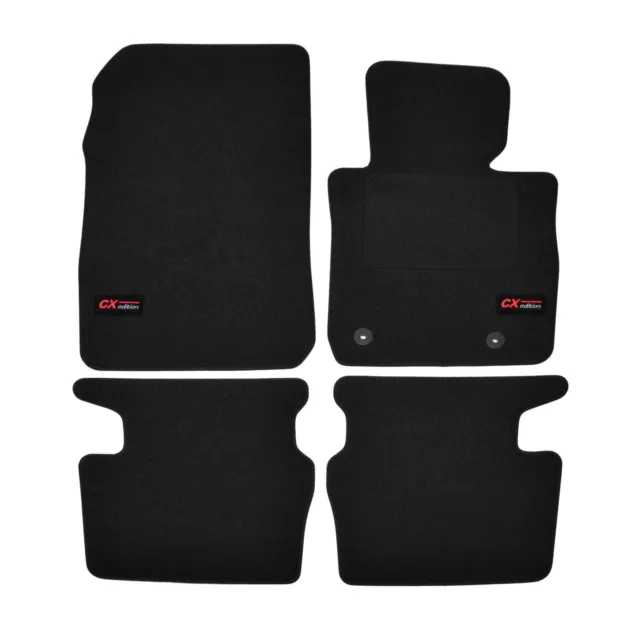 LOGO Fully Tailored black floor car mats for Mazda CX-3 CX3 2015-up 4pcs