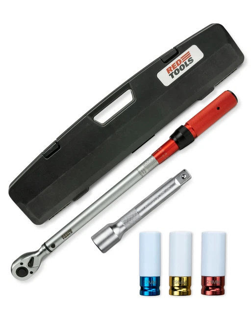 Red Tools Drehmomentschlüssel, Stecknüsse & Aufbewahrungs-Koffer - 40-220 Nm