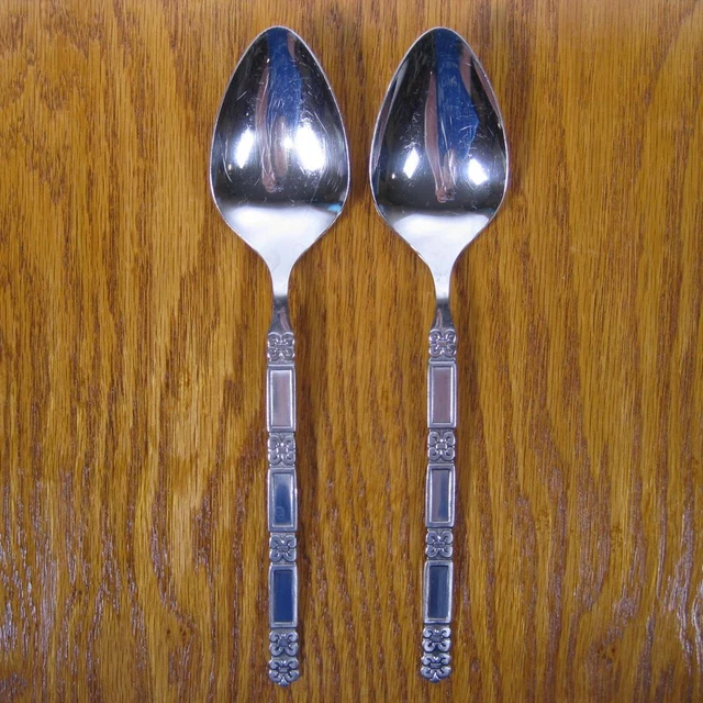 Oneida Community Madrid Lot of 2 Serving Spoons Stainless Flatware Betty Crocker