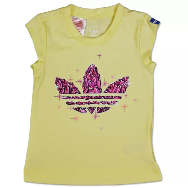 Adidas Originals Mädchen Graphic Trefoil Kinder Kristall Shirt Gelb Lila 104