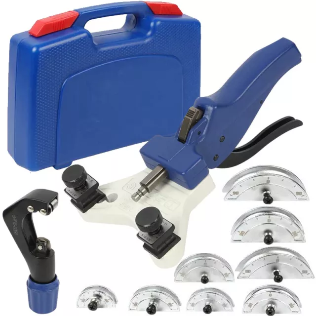 Manual Copper Pipe Bender Ratchet HVAC 90° Tube Bender Set 8 Dies 1/4" to 5/8"