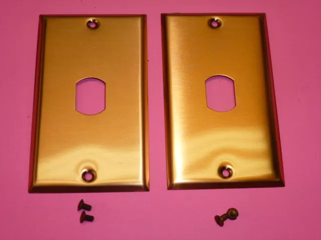 Nos! (2) Bell Interchange Single Gang Copper Finish Wall Plate, Vertical, 2-Hole