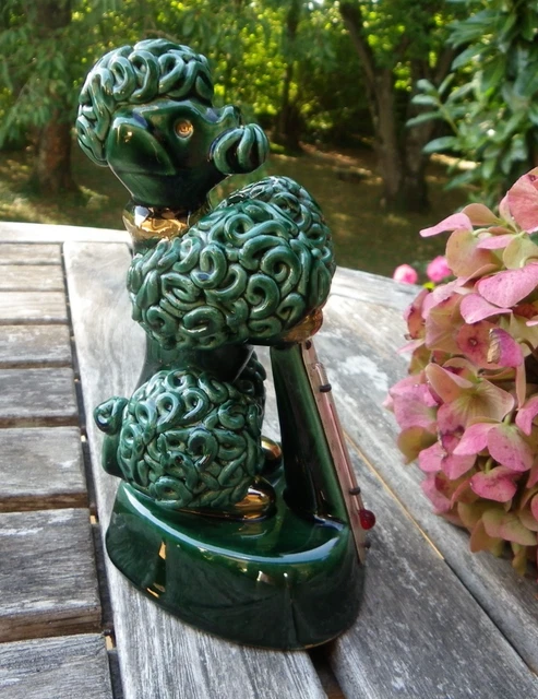 Broche Ancienne Caniche Royal En Céramique Vernissée - Années 1950 - Très Bon état