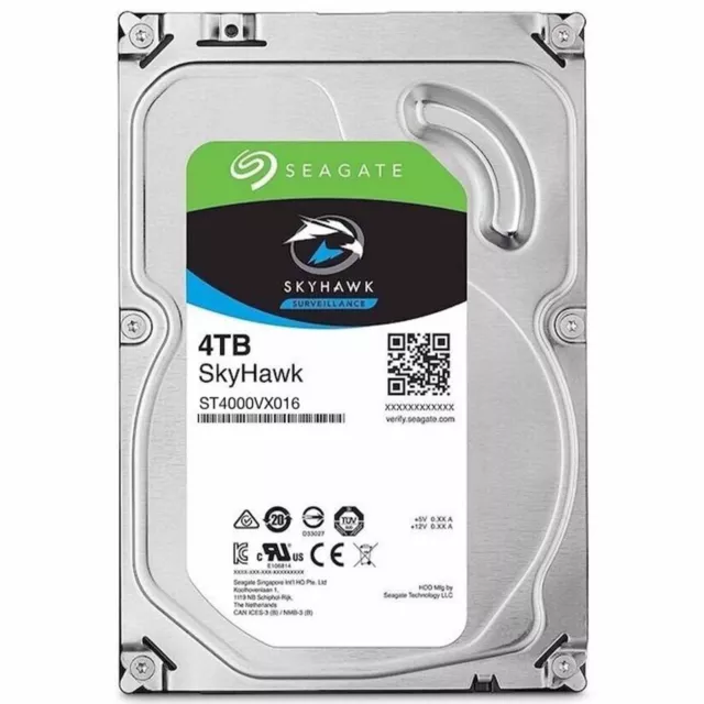 Seagate ST4000VX016 Skyhawk HDD 4TB SATA 3,5” Dur Disk Ordinateur Fixe Nas DVR