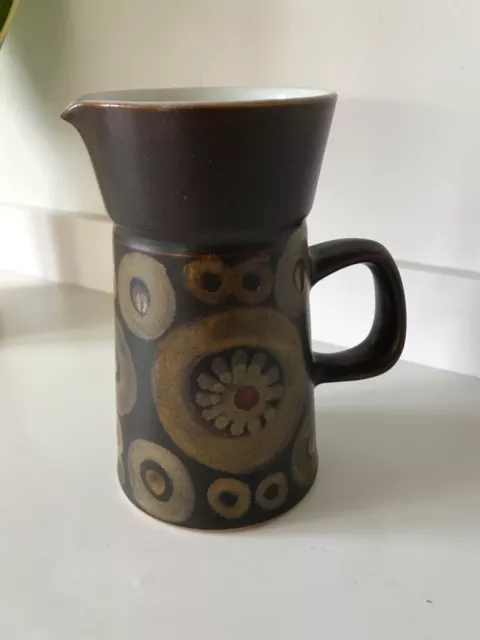 Jarra De Leche Denby Arabesque Crema Marrón Oscuro Gres Retro Pemberton