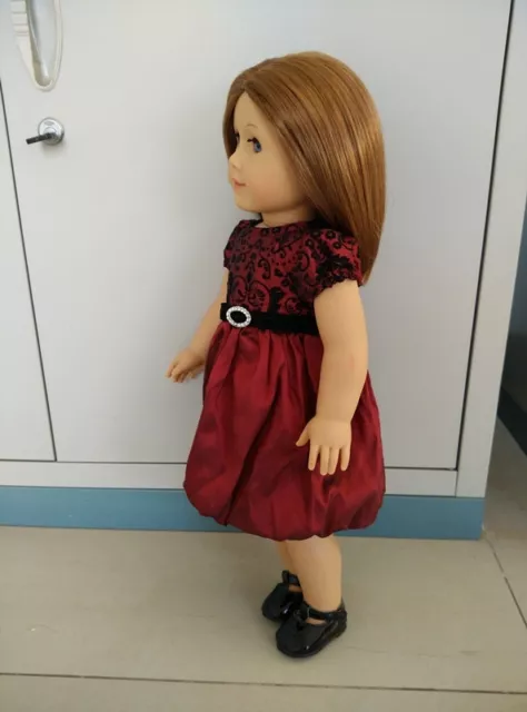 American Girl Our Generation Journey Girls 18 inch Doll Clothes Wine Red Dress 2