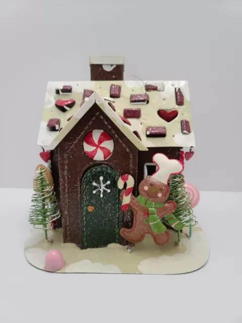 Hogar Interiores Navidad Metal Jengibre Casa Té Votivo Luz Portavelas Decoración