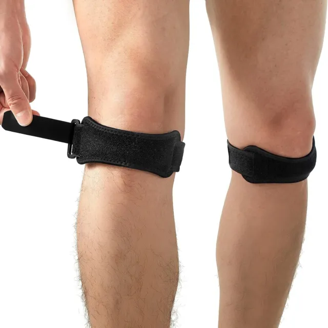 2 x Tutore per ginocchio, Fascia regolabile per sollievo dolore rotula Per Sport