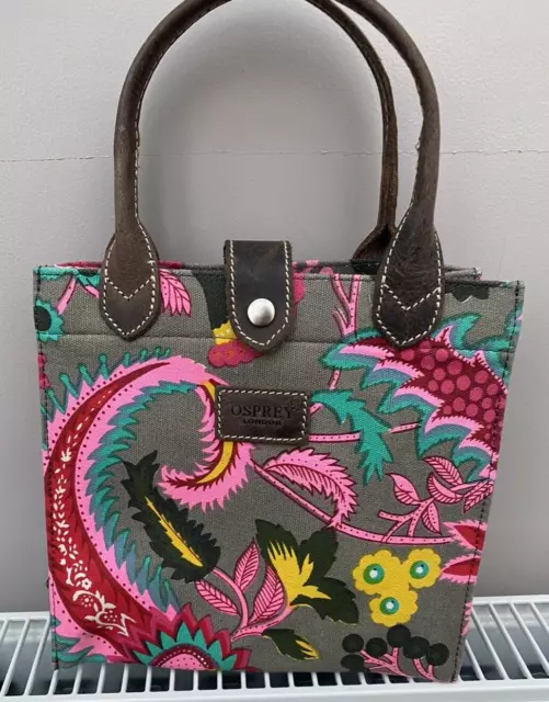 OSPREY LONDON LADIES Fabric Leather Small Tote Handbag 24.99