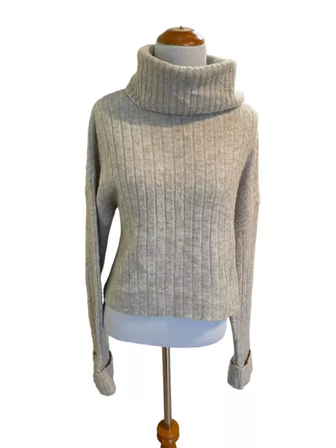 Forever 21 Ribbed Heathered Knit Turtleneck Sweater Rolled Cuffs  Size Small 3