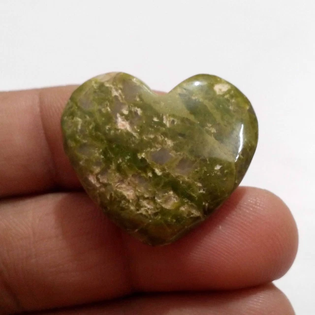 Ultimate Unakite Jasper a forma di cuore Cabochon 53,75 Crt Unakite Gemma...