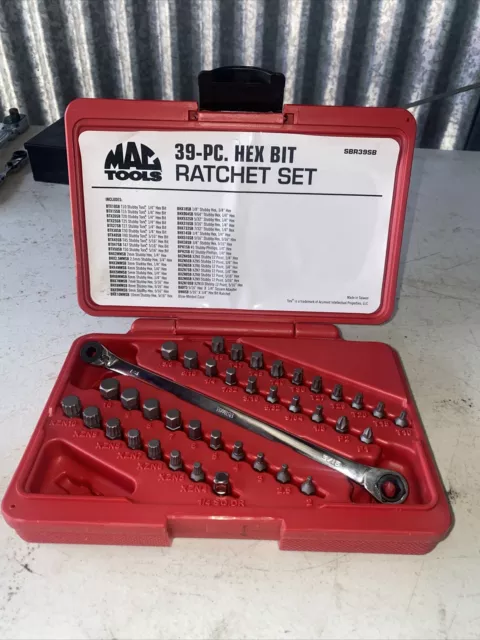 MAC TOOLS 39-pc. 1/4 Hex Bit Ratchet Set SBR39SB