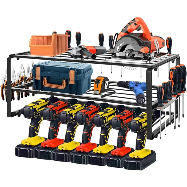 POWER TOOL ORGANIZER Storage Rack, Wall Mount Drill Holder