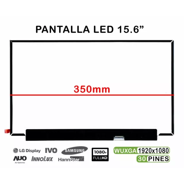 Pantalla Led De 15.6" Para Portátil N156Hca-Eab Rev.c4 1920X1080 30 Pines 350Mm