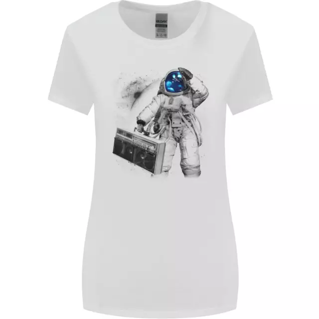 T-shirt donna taglio più largo Space Ghetto Blaster Astronaut Music
