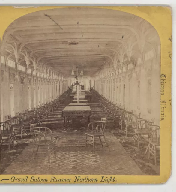 Interior Mississippi Steamer Northern Light Carbutt Stereoview c1865