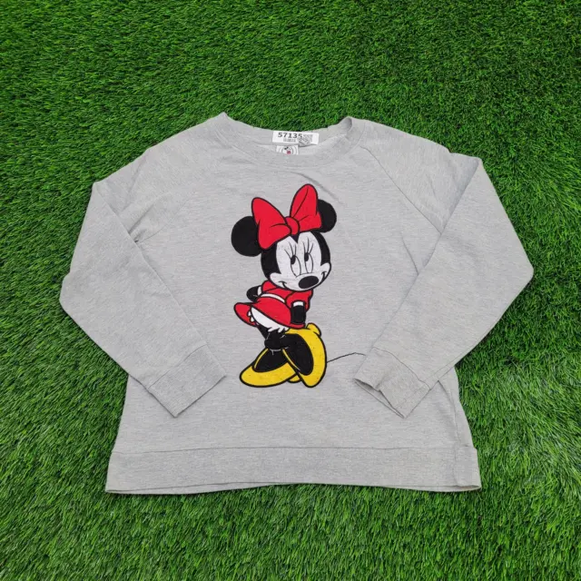 Disney Minnie Mouse Forever-21 Sweatshirt Womens M-Short 19x21 Embroidered-Terry