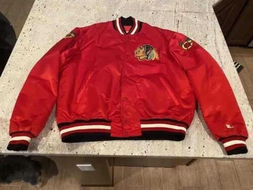 Chicago Blackhawks Vintage 80's XL Starter Jacket Excellent Condition 