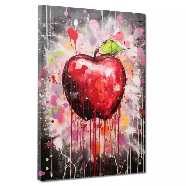 Quadro moderno stampa su tela astratto mela rossa pop art canvas
