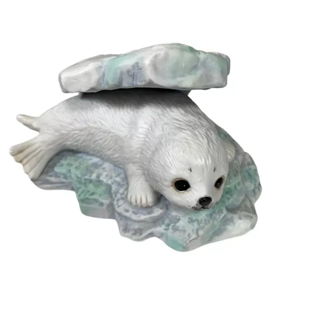 Vintage Baby Harp Seal Porcelain Figurine Polar Expedition Maruri USA