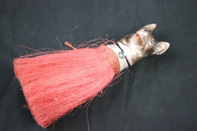 Vintage Dog Head Shoulder Brush w/Powder #8377 Made in Germany NICE