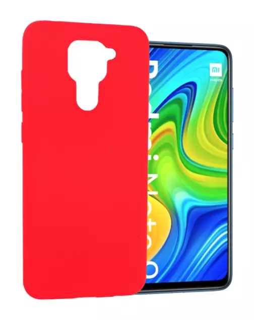 Funda Xiaomi Redmi Note 9 (4G) Carcasa Gel TPU Silicona PTG + Protector Rojo