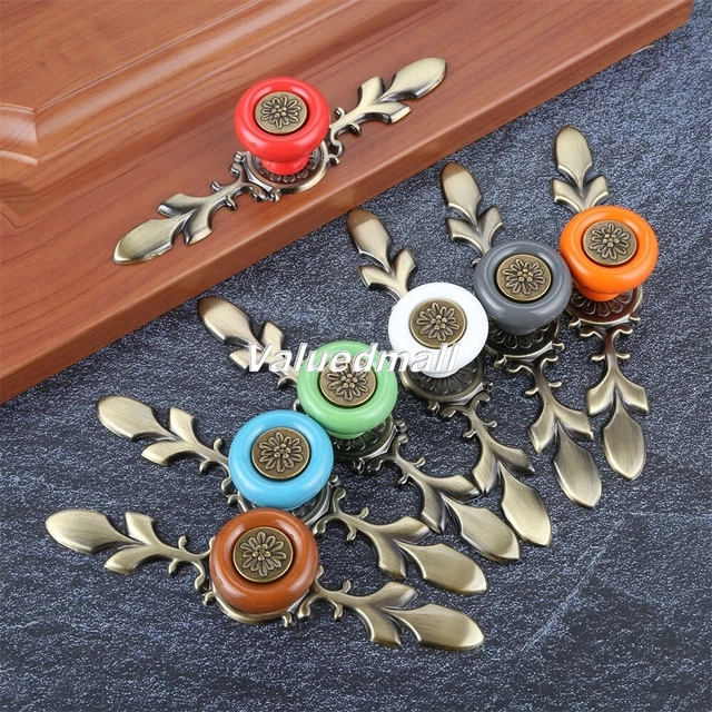 Home Decor Ceramic Metal Cabinet Knobs Cupboard Dresser Door Handles Pulls 38mm