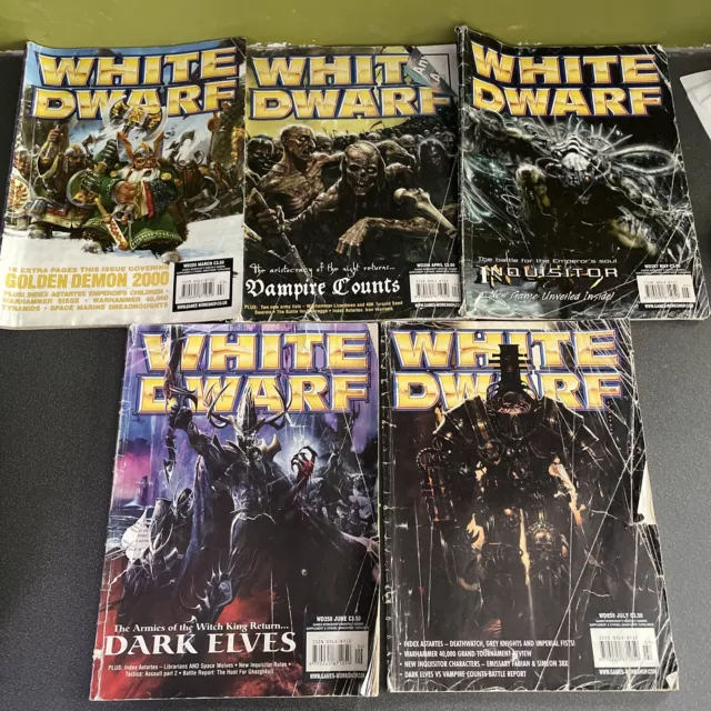 White Dwarf Magazines 255-259 Vintage Games Workshop Warhammer Inquisitor 40k