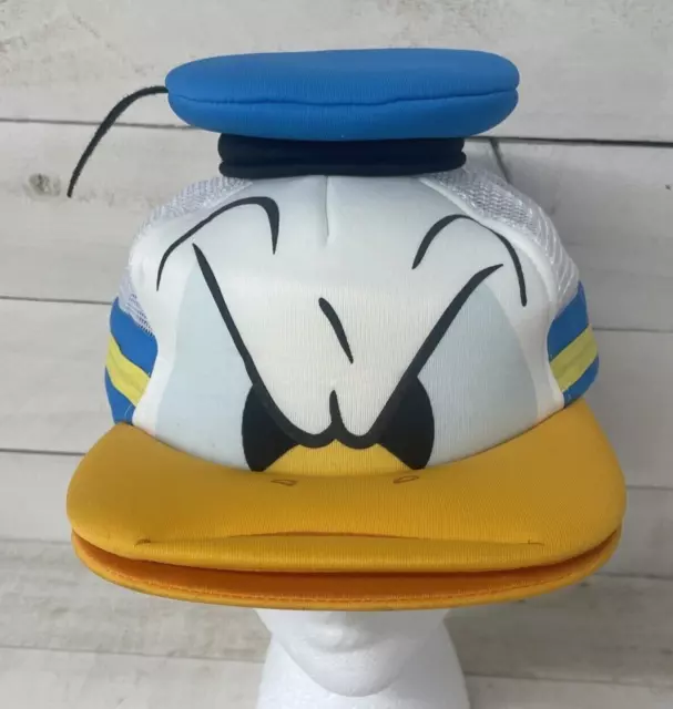 Disney Parks Angry Donald Duck Character Face Snapback Hat Cap