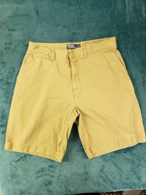 Polo Ralph Lauren Mens Beige Bermuda Prospect Shorts Size 34 Preppy 100% Cotton