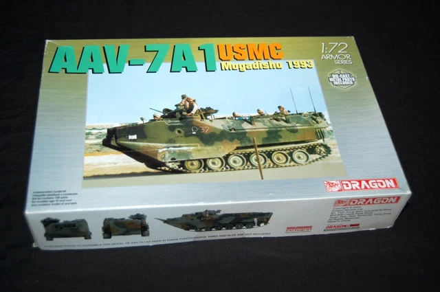DRAGON 1/72 SCALE AAV-7A1 APC Amphibian Model Kit USMC Mogadishu 1993 ...