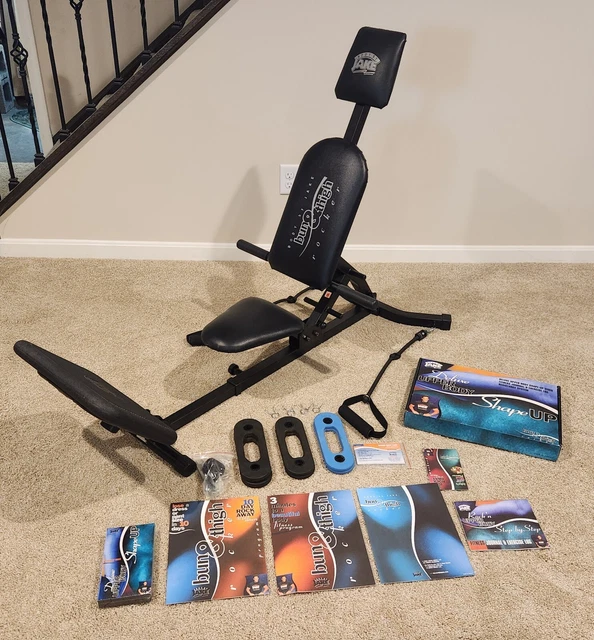 BODY BY JAKE Bun & Thigh Rocker w/ 6 Resistance Bands Manuals, VHS