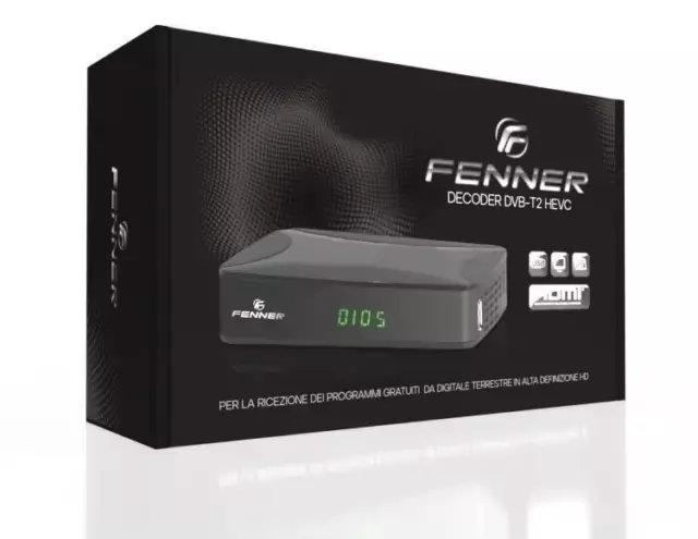 Fenner Tdt Full Hd 1080 Digitale Dvb-T2/Hevc Usb 2.0 Hdmi Led Fn-Gx1 Terrestre 2