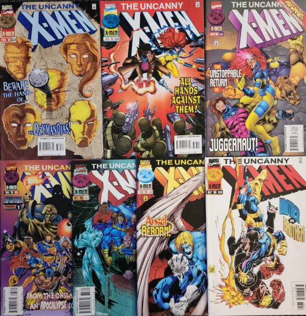 The Uncanny X-Men #332, 333, 334, 335, 337, 338, 339 Marvel Comic Book Lot 1996