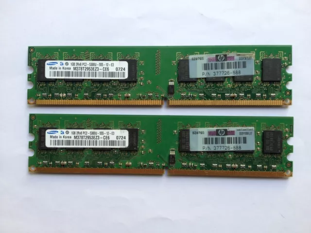 2GB SAMSUNG RAM DDR2667MHz 2R by 8 SET (2 by 1GB) DESKTOP HP P/N 377726-888