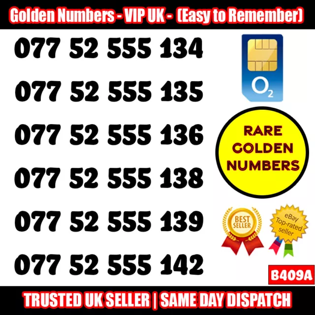 Gold Easy Mobile Number Memorable Platinum Vip Uk Pay As You Go Sim Lot - B409A
