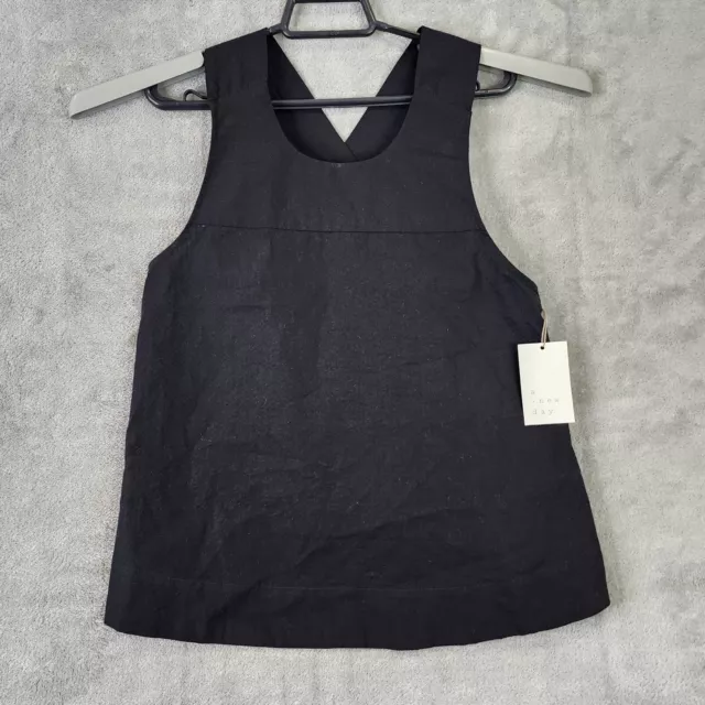 Womens Black Criss-Cross Back Tank Top Blouse A New Day Size XS