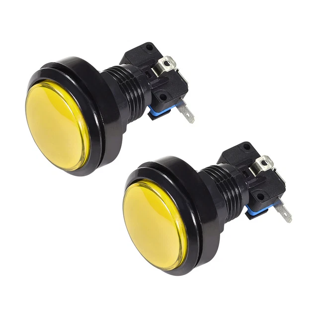 Lot De 6 Boutons Poussoir Arcade 33mm 12V LED Vert Illuminé - Uxcell Pour DIY