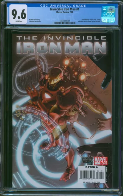 Invincible Iron Man #1 CGC 9.6 7/08  4254834024 - Salvador Larocca cover
