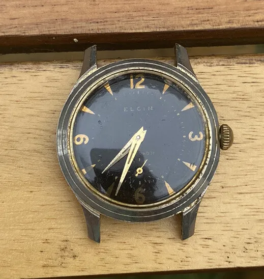 Vintage ELGIN men's manual winding watch 17Jewels For Parts Or Repair