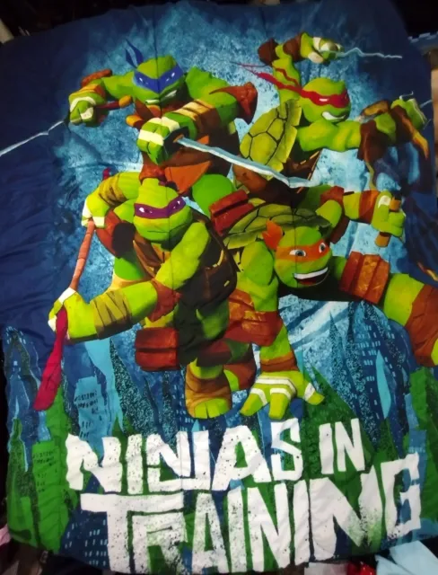 Teenage Mutant Ninja Turtles 71""x85"" Nickelodeon Jay Franco Edredón Doble Azul Marino