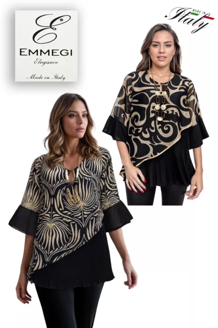 EMMEGI CASACCA DONNA elegante in georgette plesset collana made in Italy EUR 59 90 PicClick IT